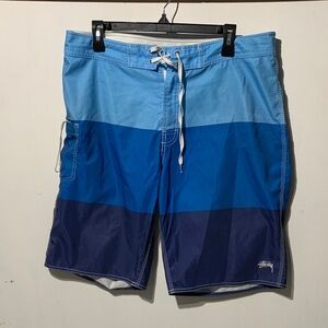Vintage Stussy Men's Multi-Blue Board Shorts
